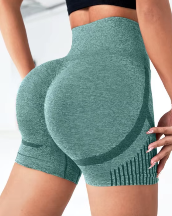 High-waisted tight buttocks shorts without transparency gym seamless women's shorts