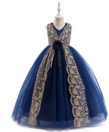 New design, LP-283 Maxi long prom dress broken flower pattern, spring dress, girl summer wedding party dress