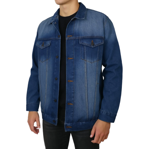 Unisex Casual Classic Winter Denim Jackets 100% Cotton Windproof Finished Lining