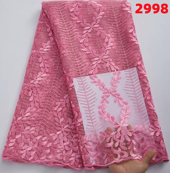African lace fabric embroidery wholesale mesh lace fabric. New arrival wedding party materials 