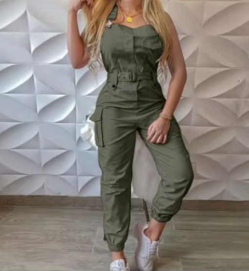 Wholesale sexy sleeveless all-in-one retro jumpsuit casual, goods jumpsuit women