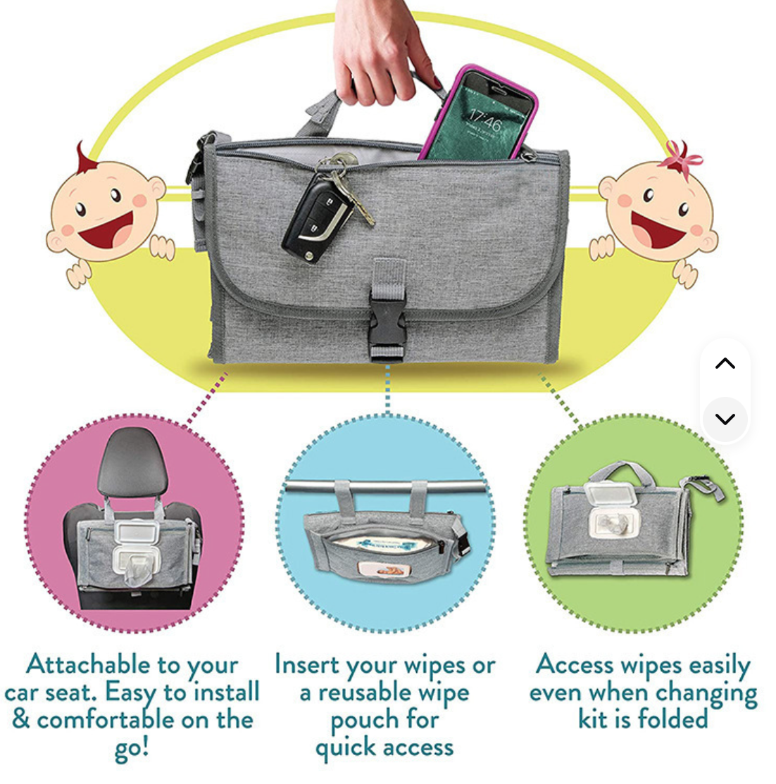 SinSky baby portable travel diaper changing pad advanced waterproof lightweight baby diaper changing pad