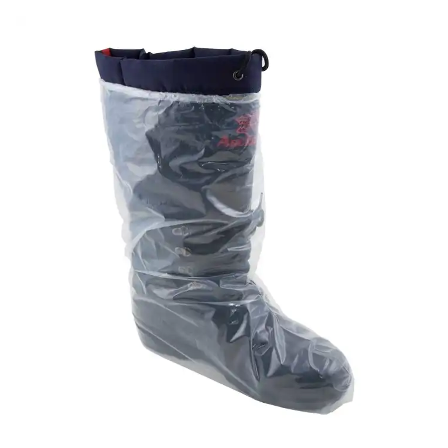 Bota desechable de polietileno transparente impermeable