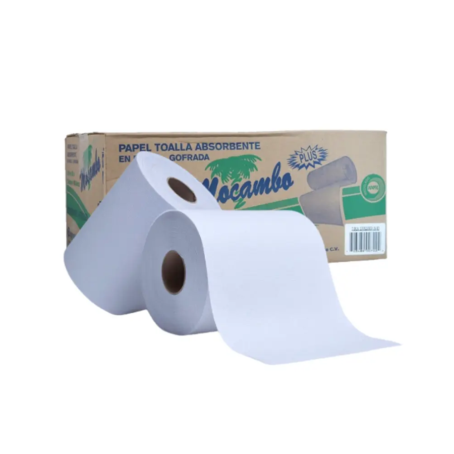 Toalla en rollo blanca Mocambo 180 m (paq. 6)