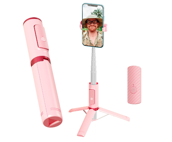 Selfie Stick trípode rosa