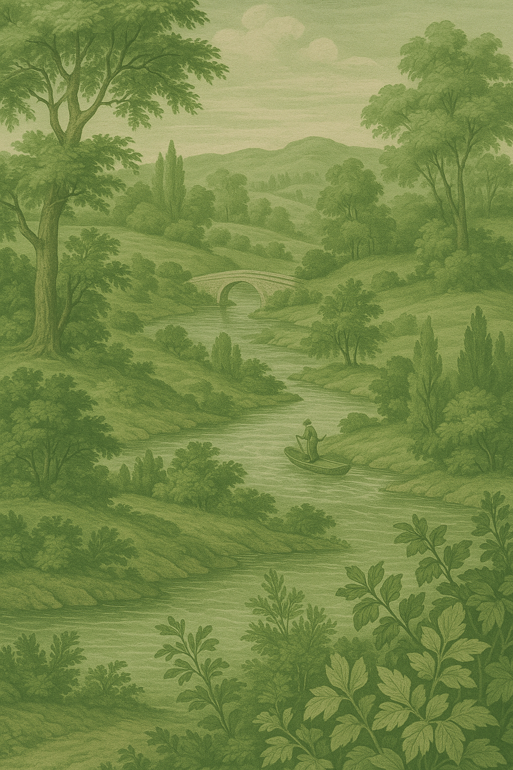 Vintage Pastoral Landscape Painting