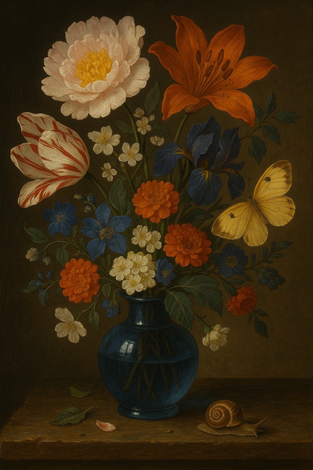 Vintage Floral Oil Painting