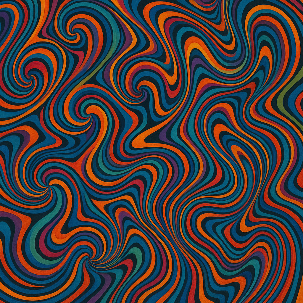 Psychedelic Swirl Art Print Wall-Paper