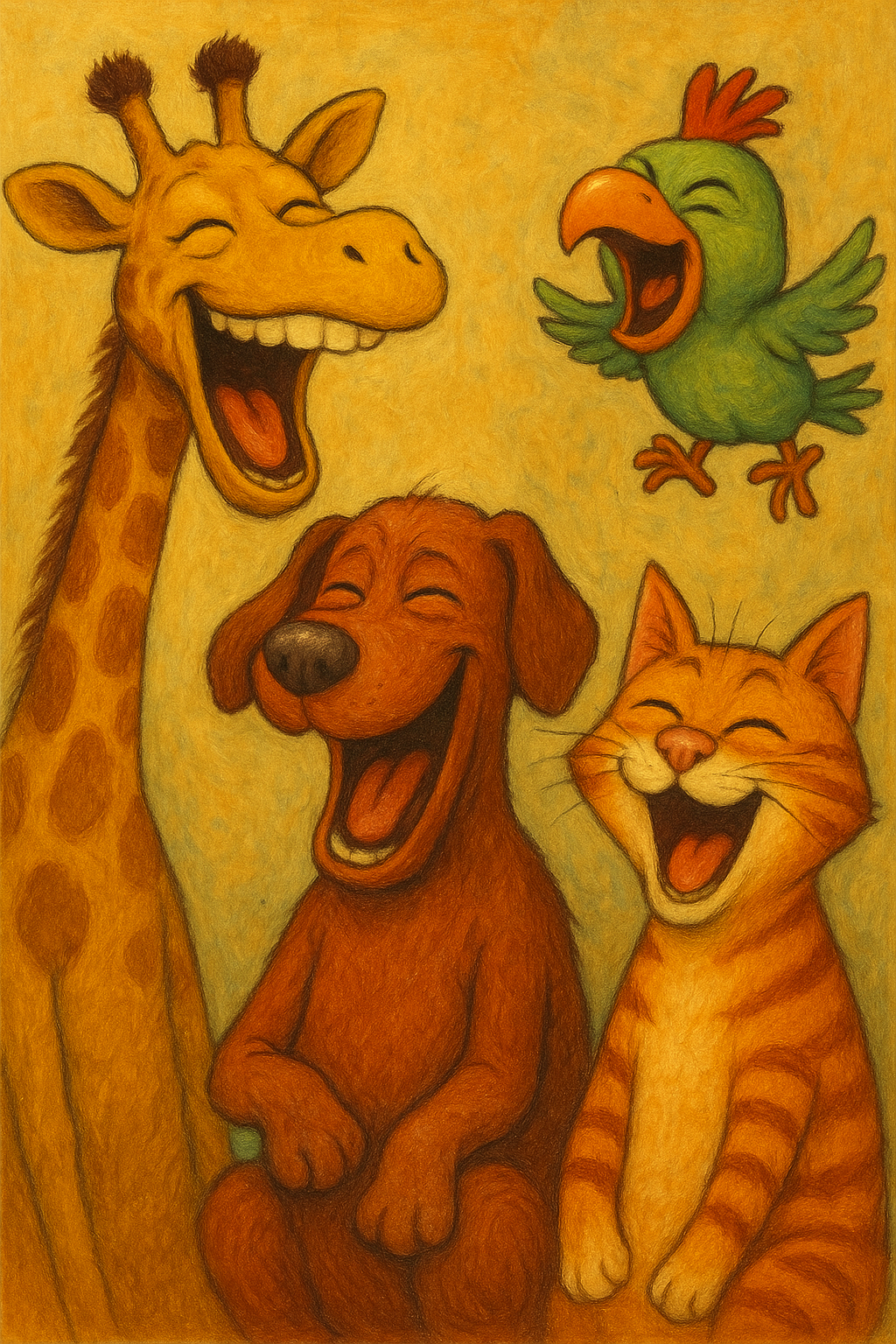 Happy Animal Friends Poster Wall-Paper