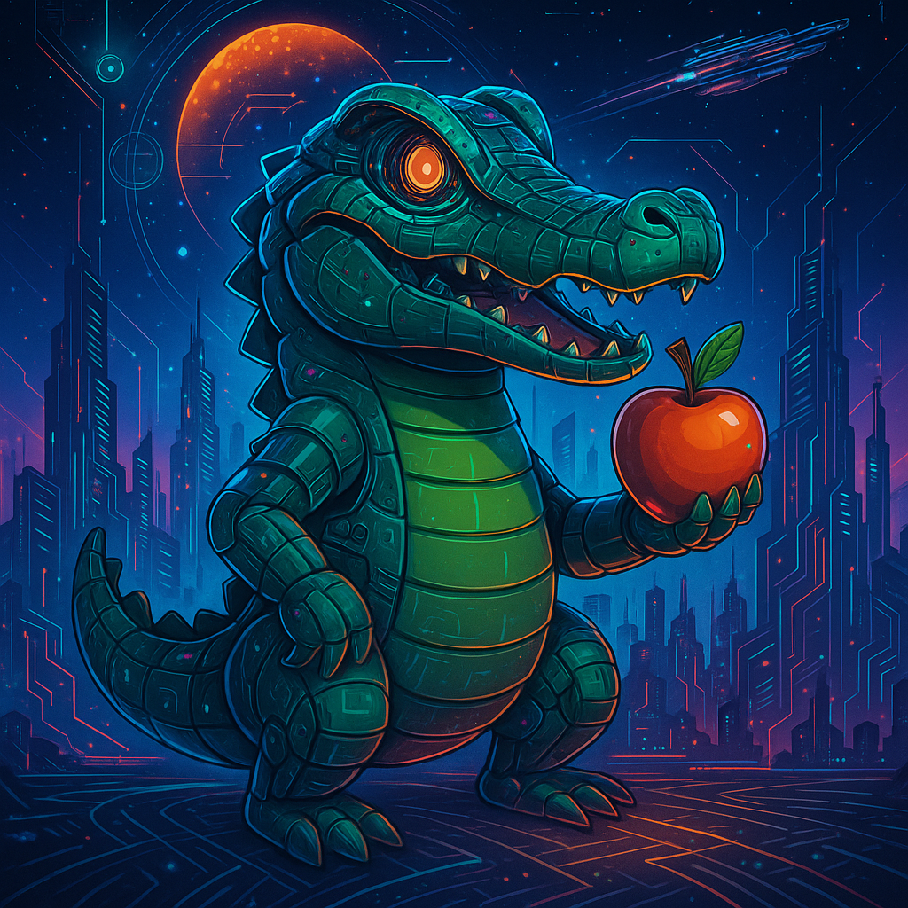 Cyber Crocodile Figurine