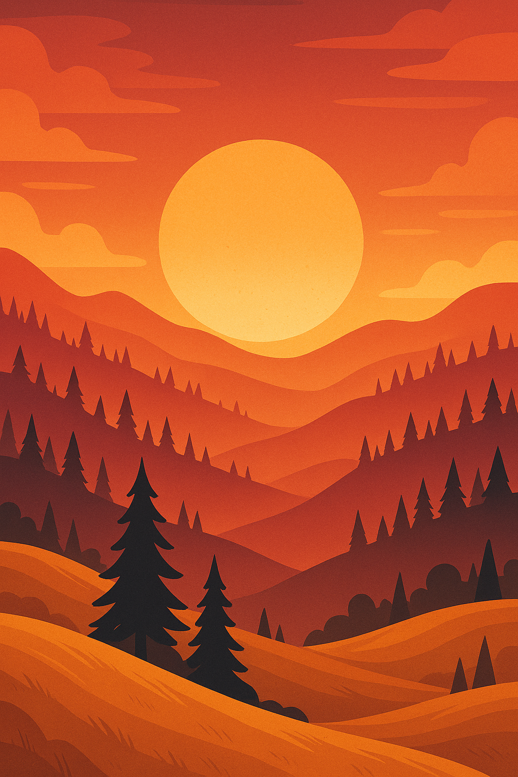 Sunset Landscape Poster