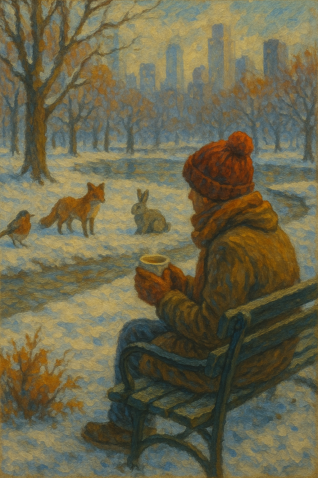 Cozy Knit Winter Hat Wall-Paper