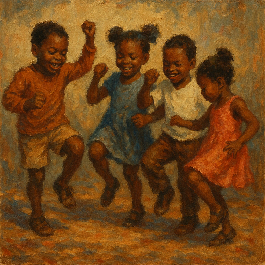 Children’s Dance Celebration Oil Painting Feeling