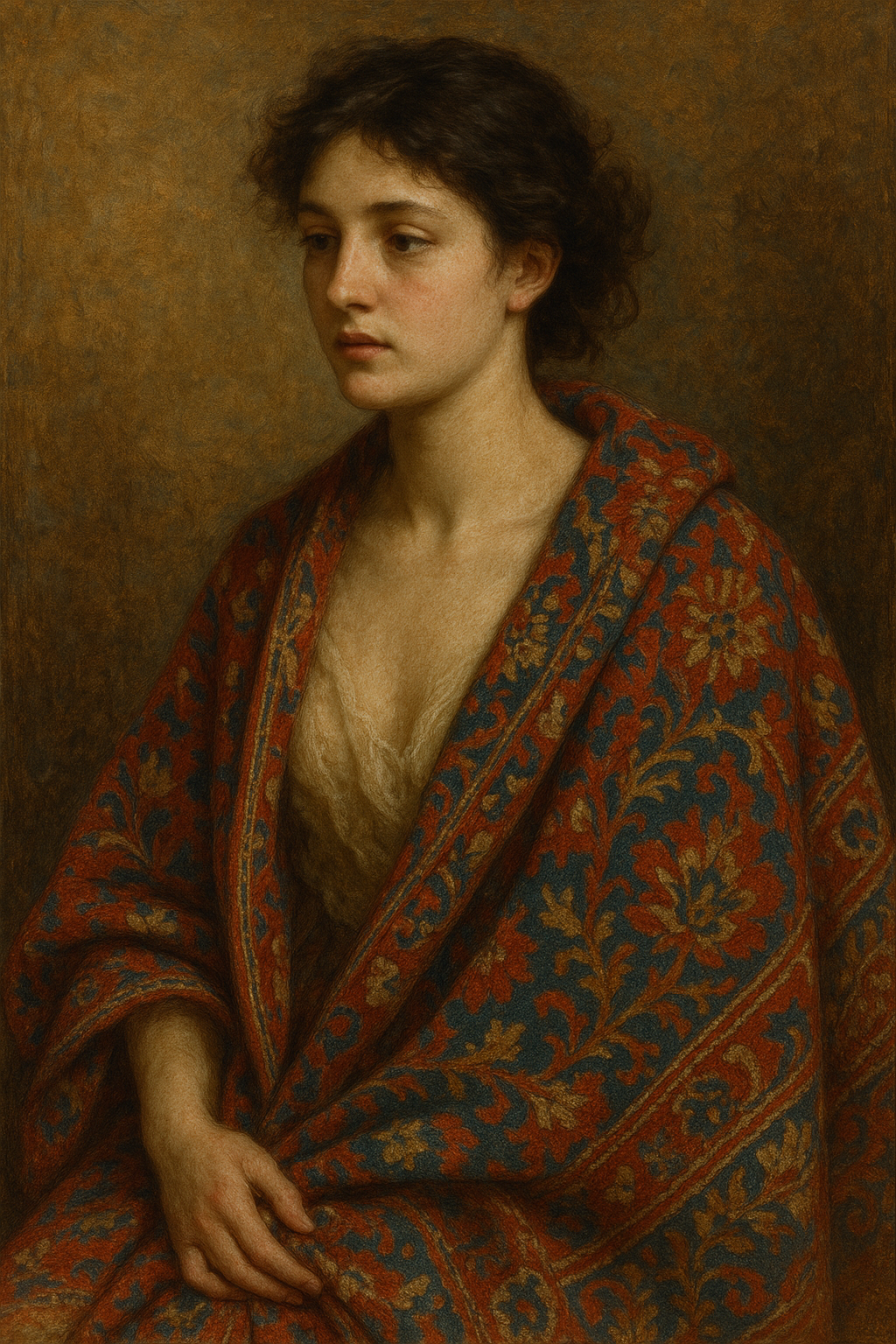 Vintage Floral Tapestry Shawl Wall-Paper