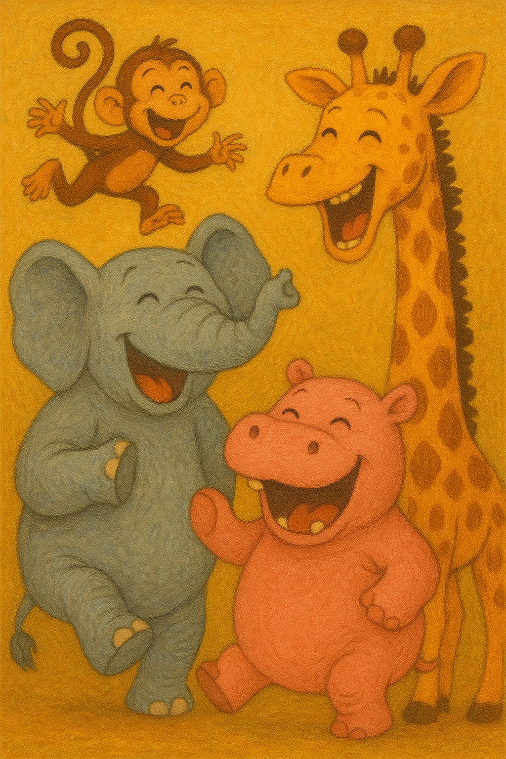 Children’s Animal Friends Poster Wall-Paper