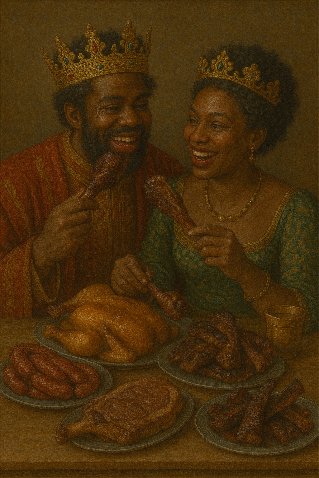 Royal Feast Meat Platter Wall-Paper