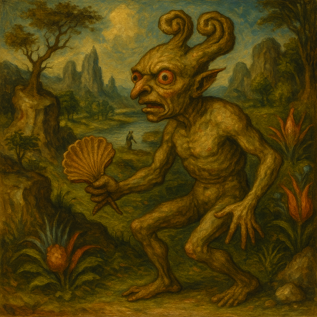 Fantasy Forest Creature Statue Wall-Paper