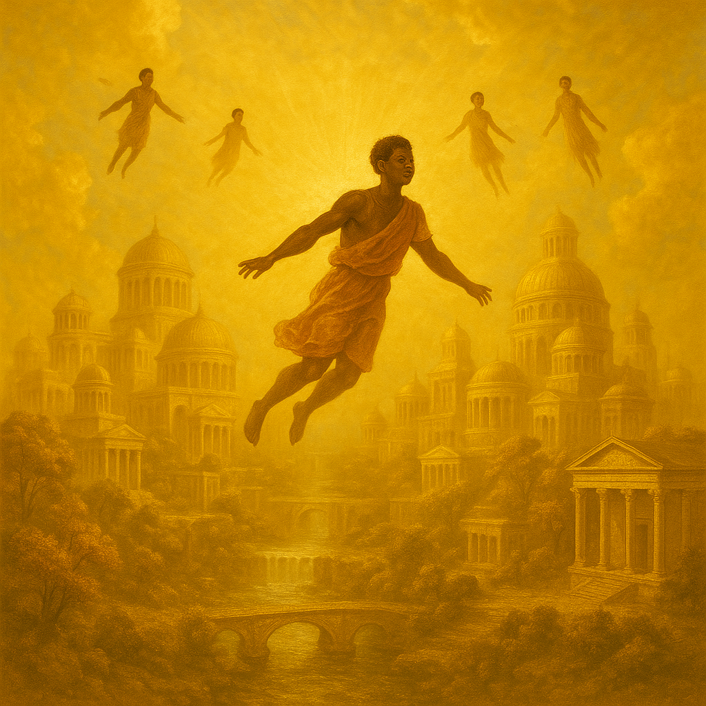 Ethereal Cityscape Canvas Art Wall-Paper