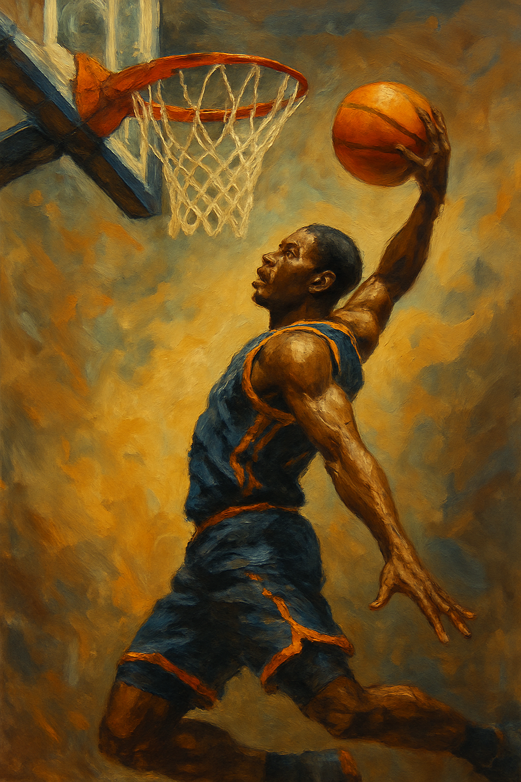 Basketball Player Painting Wall-Paper