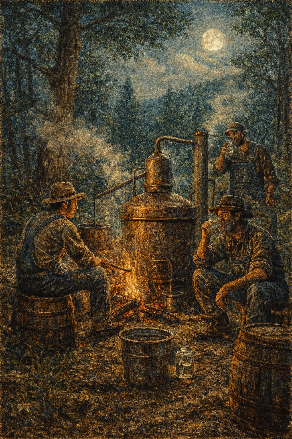 Vintage Copper Moonshine Still Wall-Paper