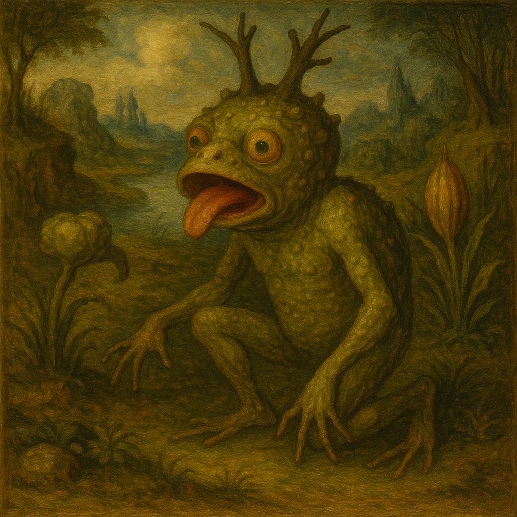 Antlered Swamp Creature Figurine Wall-Paper