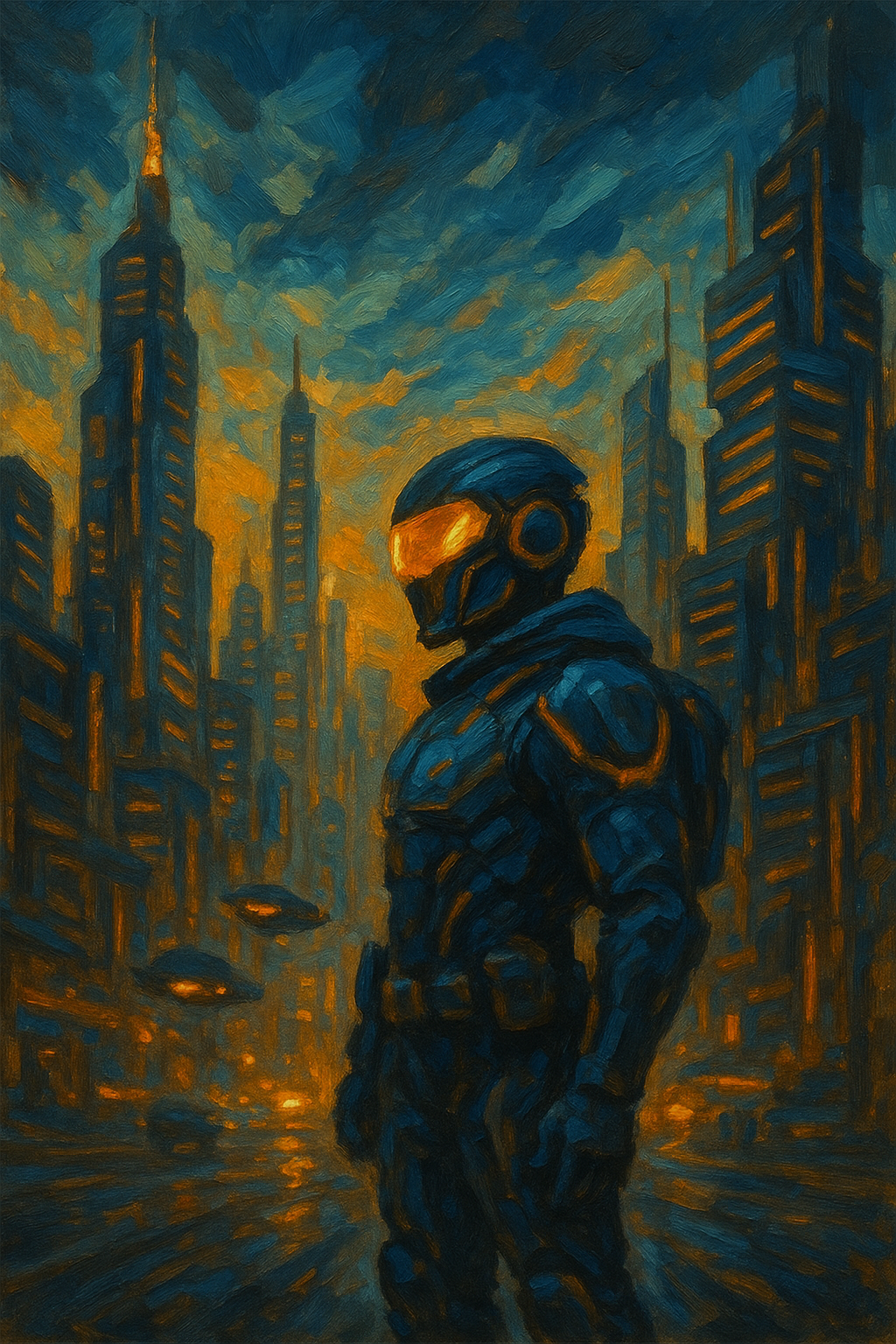 Futuristic Cyber Suit Wall-Paper