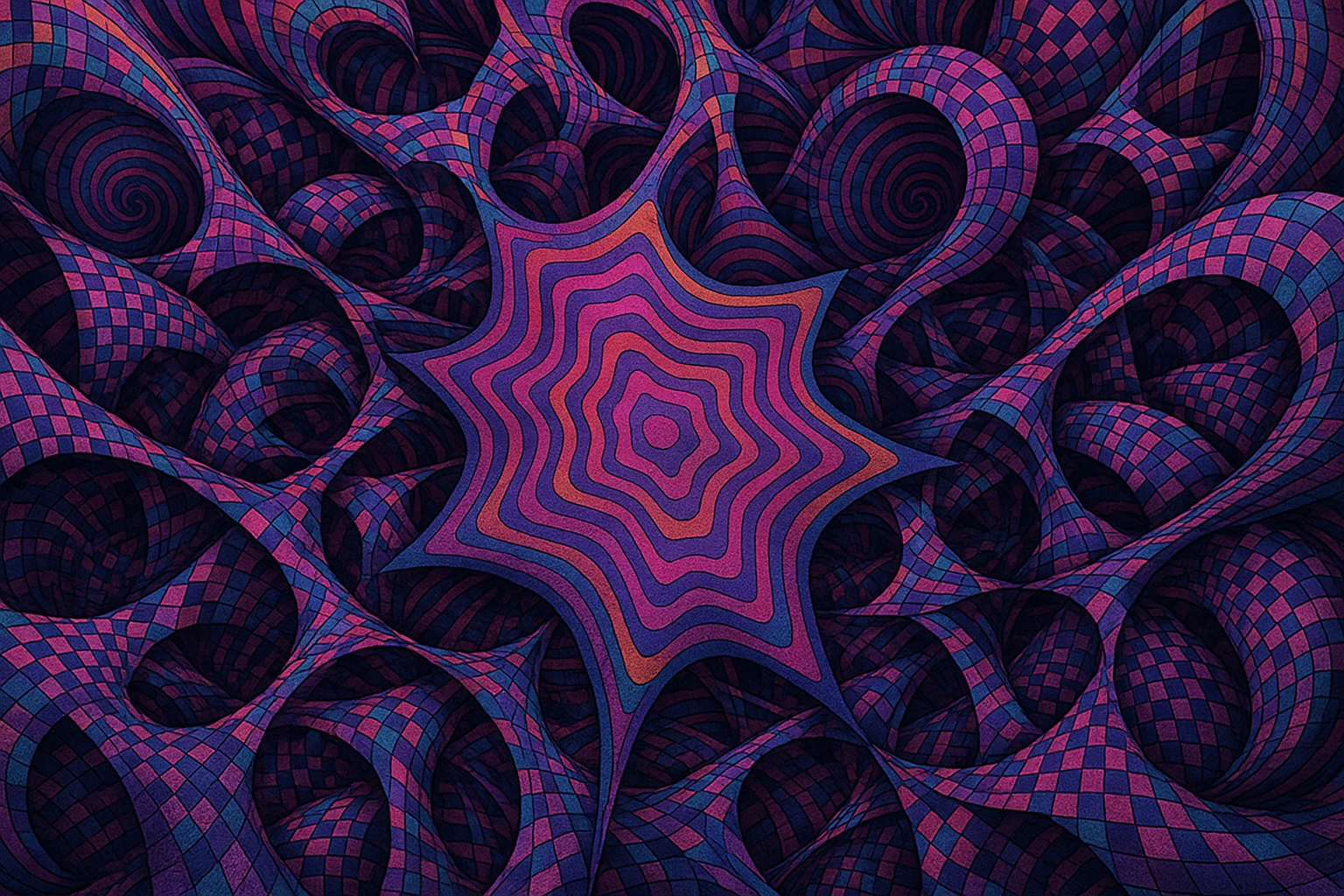 Psychedelic Star Art Print Wall-Paper