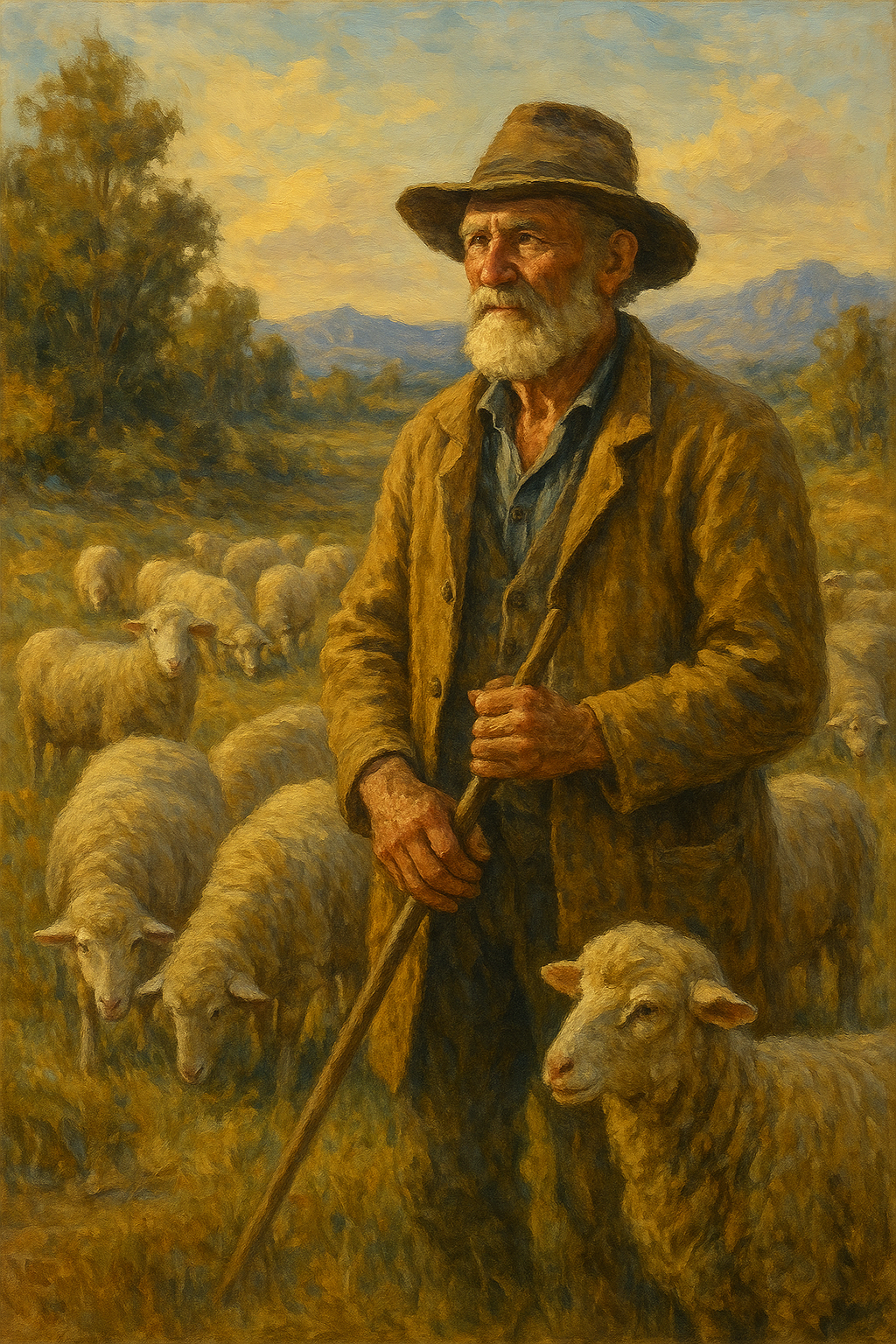 Vintage Shepherd Painting