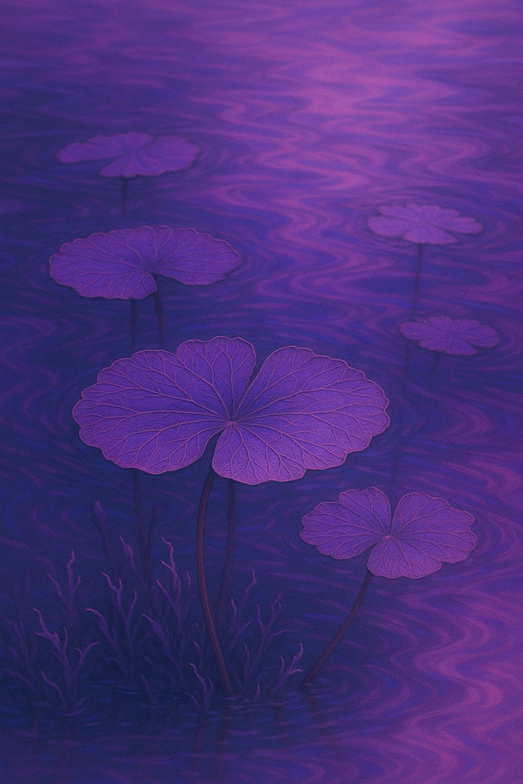 Purple Lotus Pond Wall Art