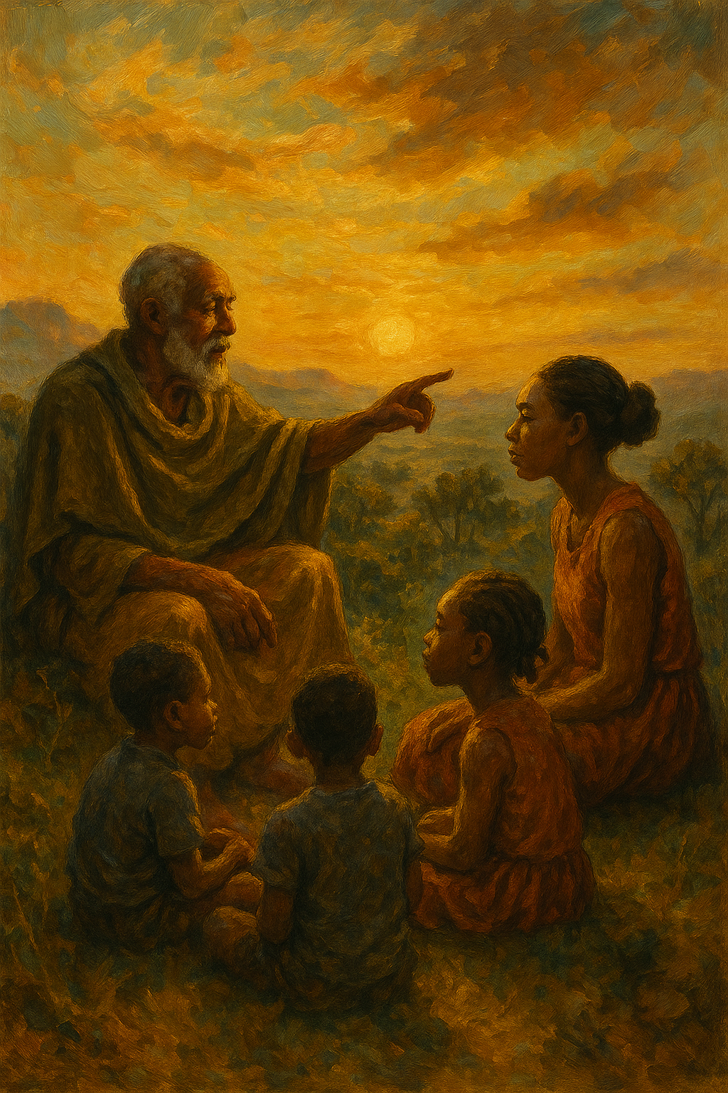 Sunset Storytelling Oil Painting