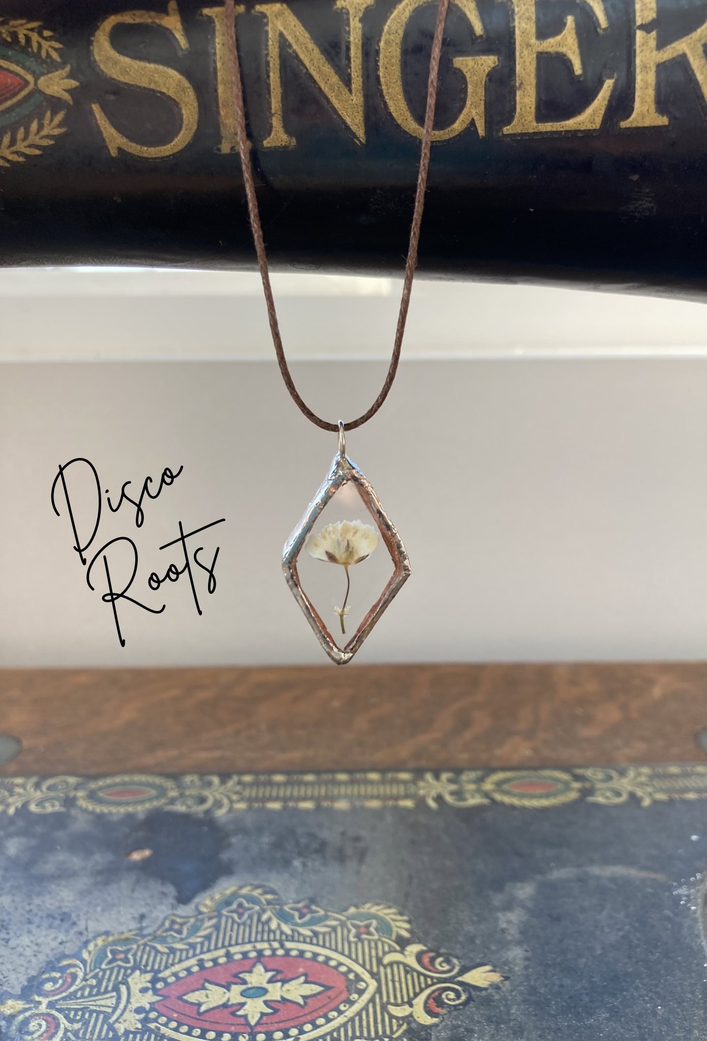 Diamond Suncatcher Pendant and Cord