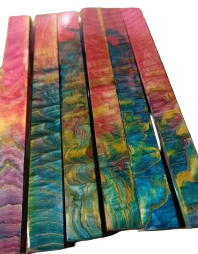 Colorful Stabilized Wood Knife Scales