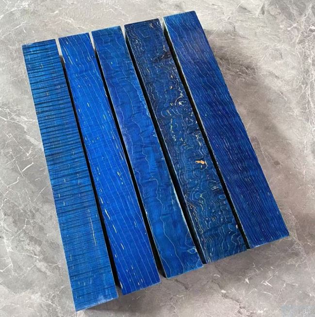 Blue Dyed Wood Blank Set