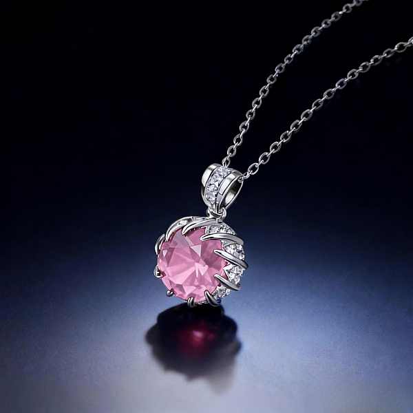 Pink Crystal Pendant Necklace