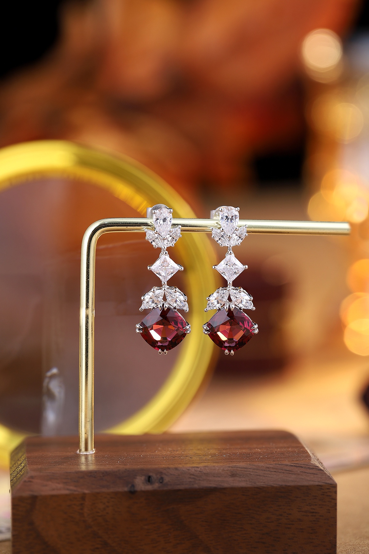 Elegant Garnet Drop Earrings