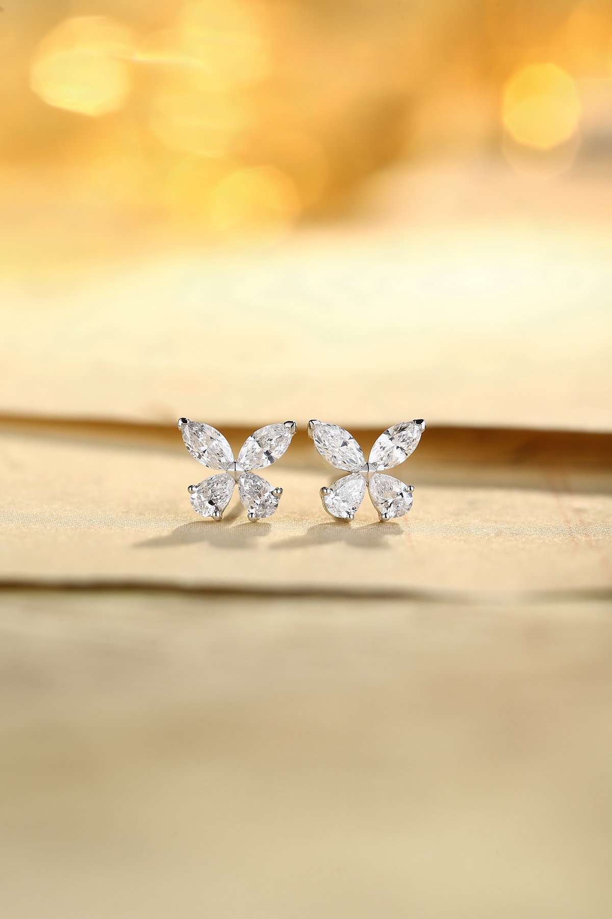 Butterfly Diamond Stud Earrings