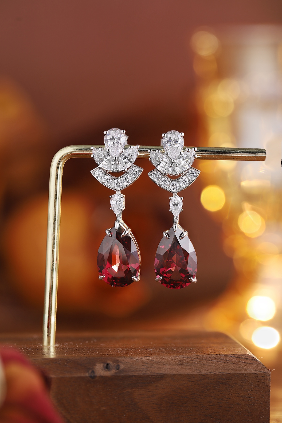Elegant Ruby Drop Earrings