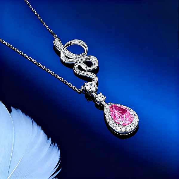 Elegant Silver Necklace with Pink Gemstone