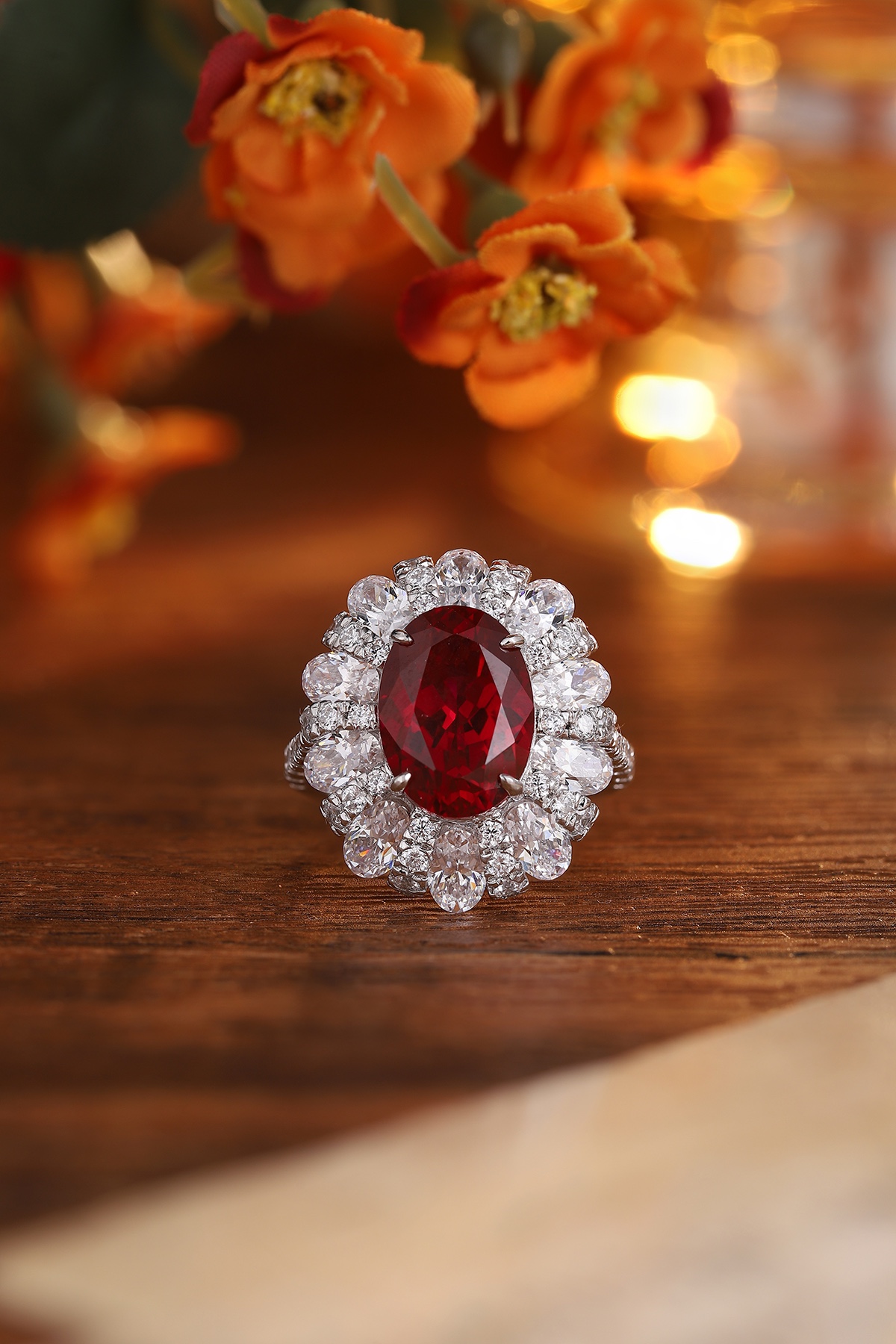 Elegant Ruby and Diamond Ring