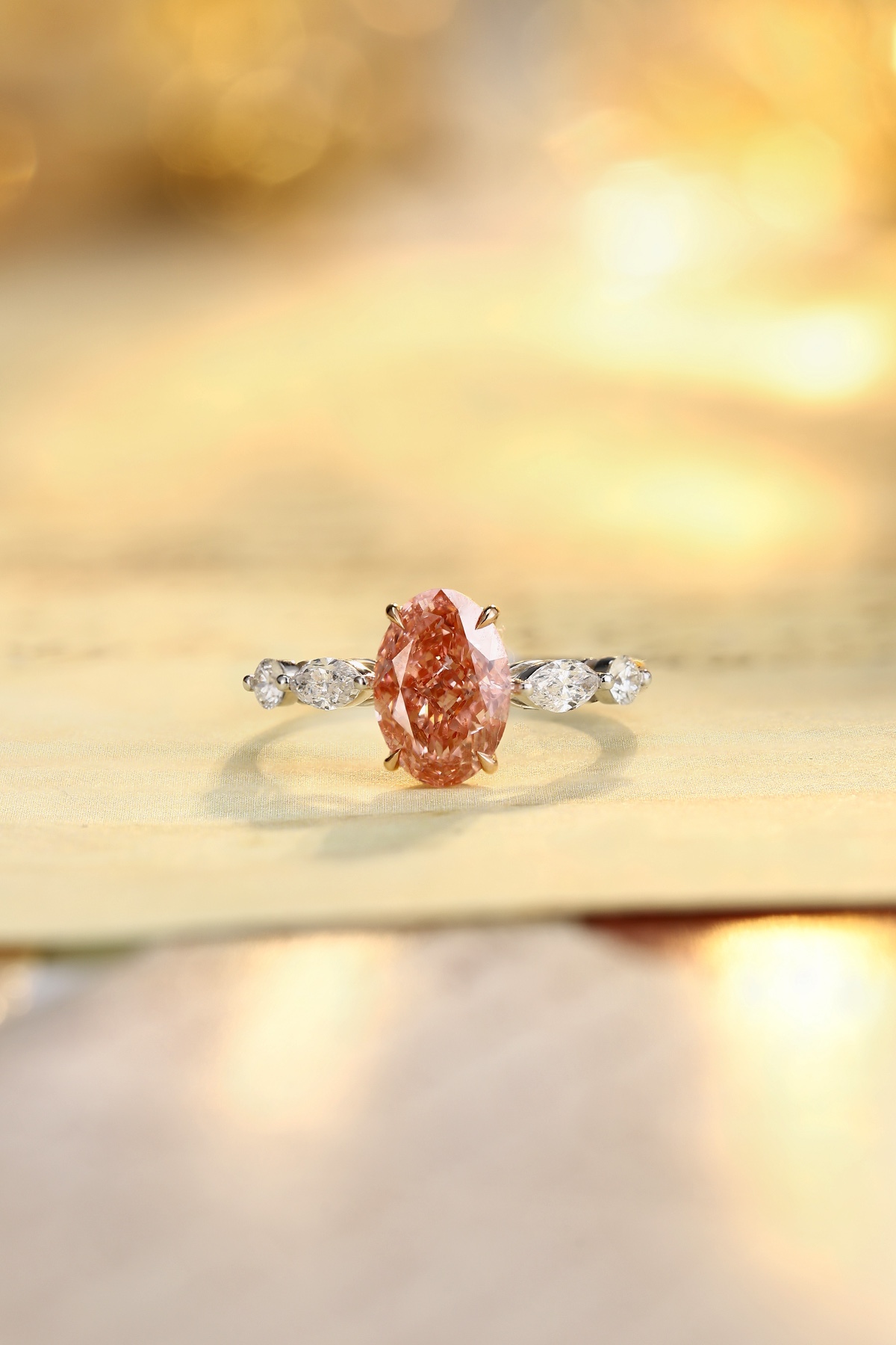 Pink diamond engagement ring