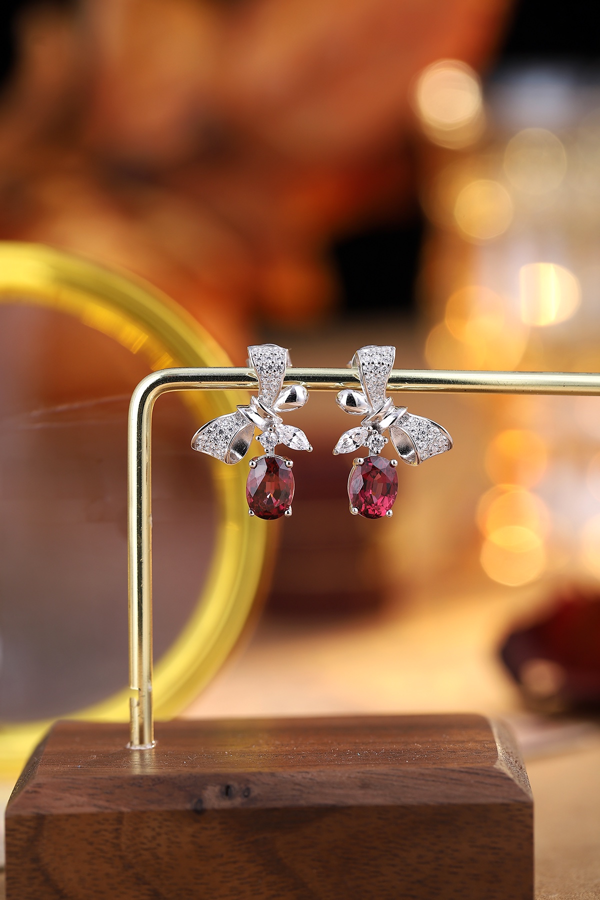 Elegant Ruby Drop Earrings