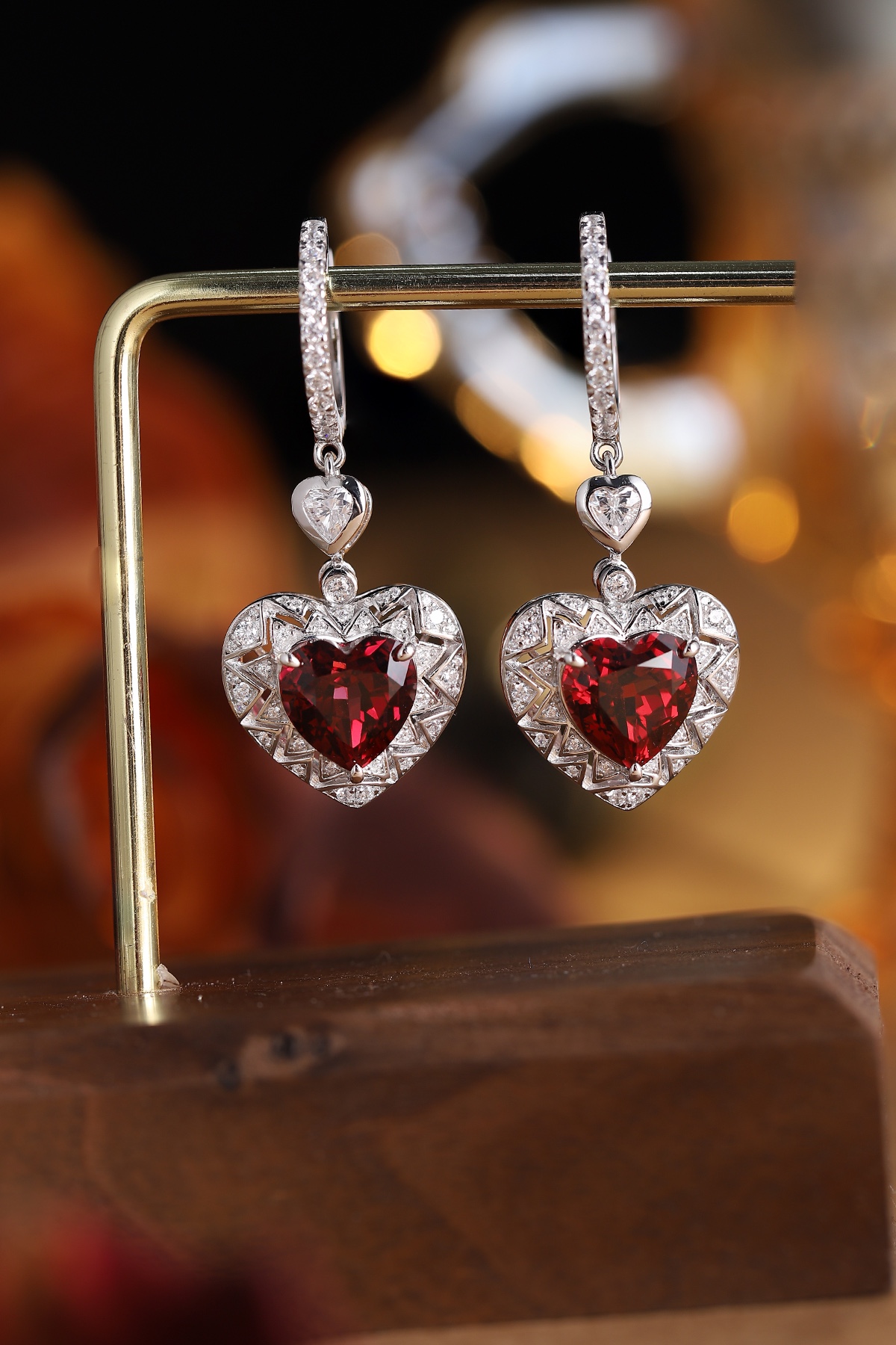 Heart-shaped Ruby Earrings