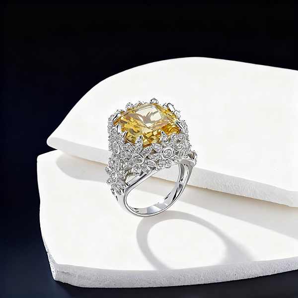 Yellow Gemstone Silver Ring