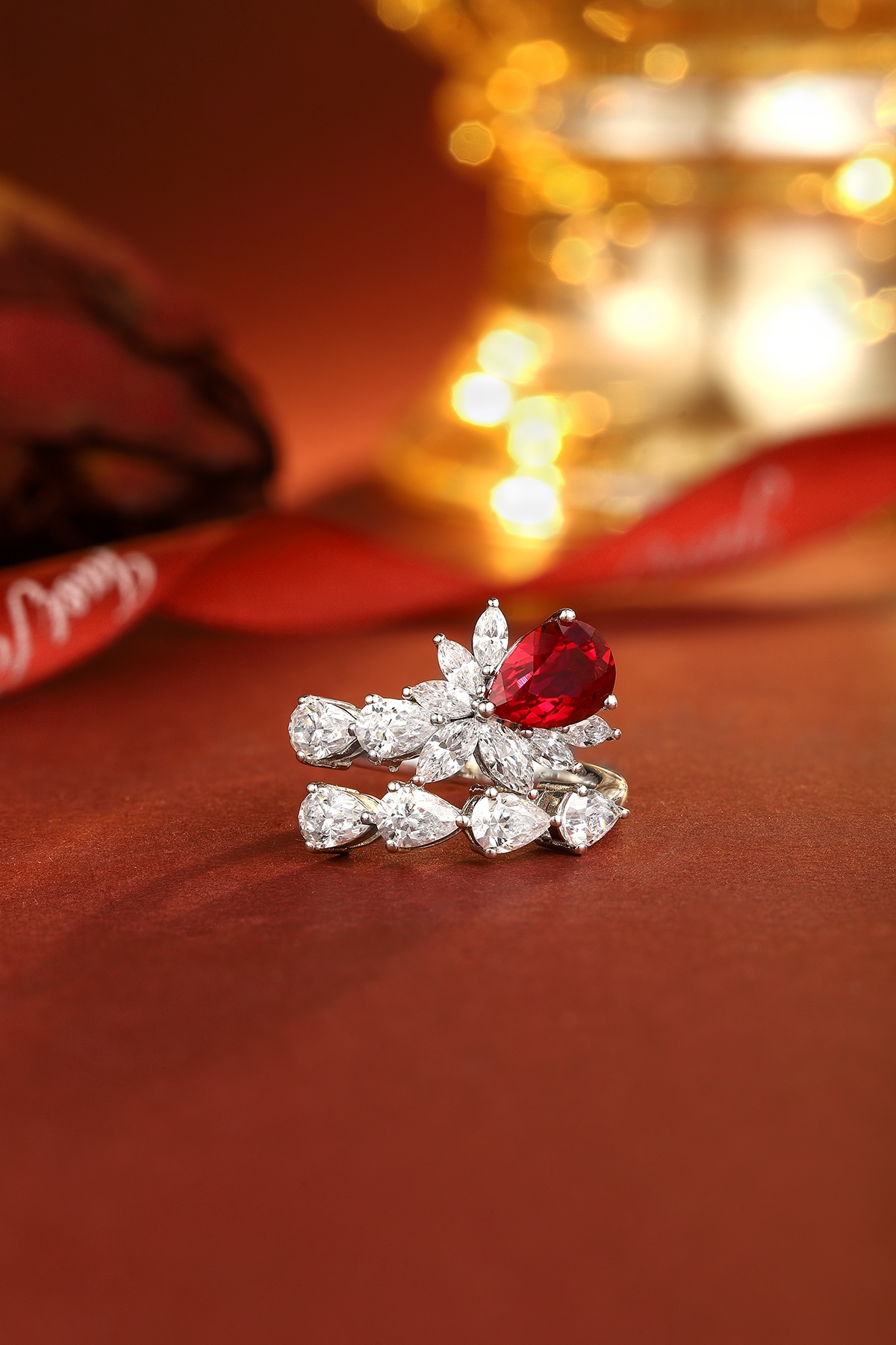 Ruby and Diamond Ring Set