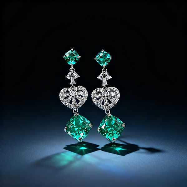 Emerald And Diamond Drop Earrings