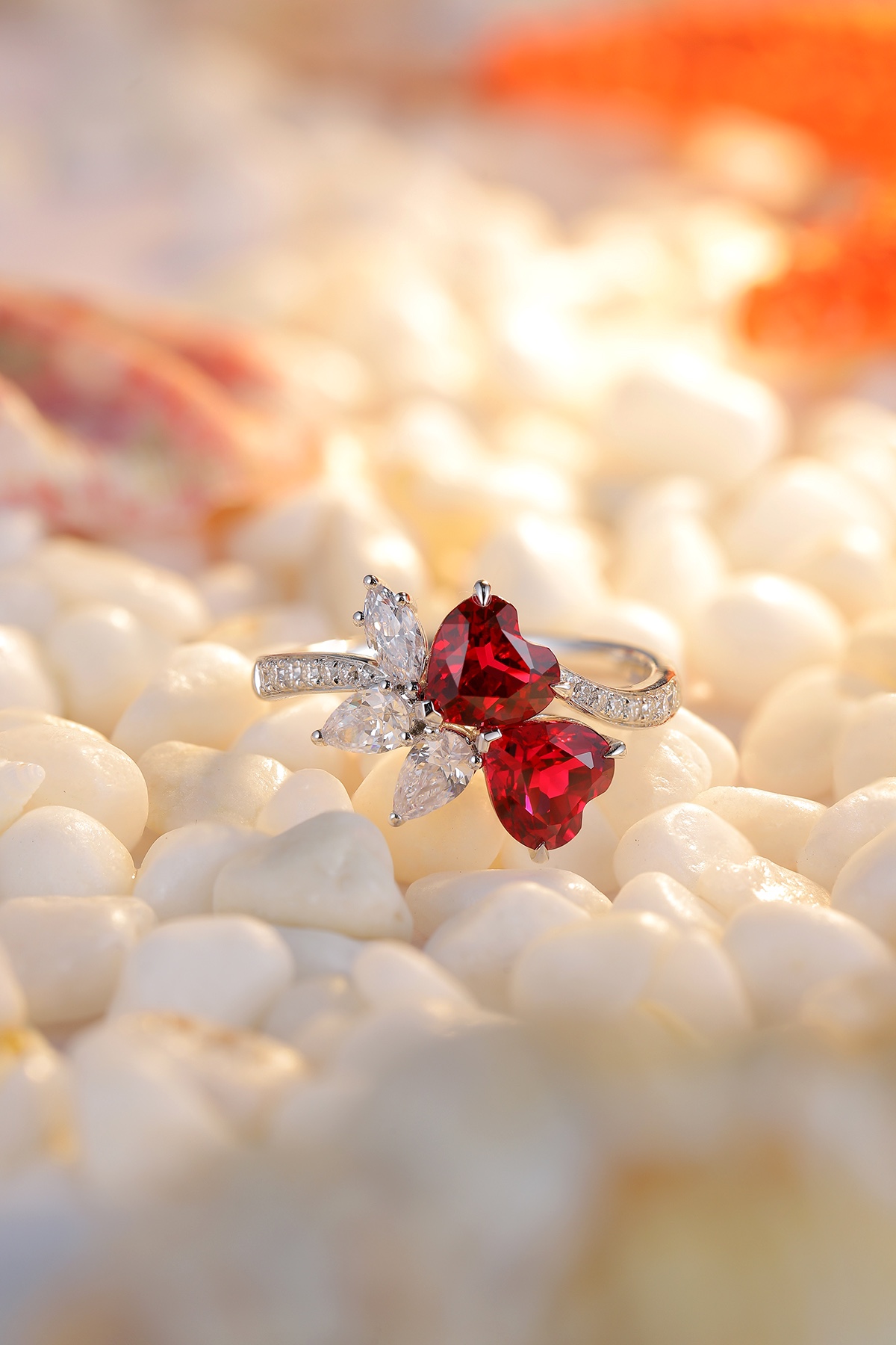 Red Heart Gemstone Ring