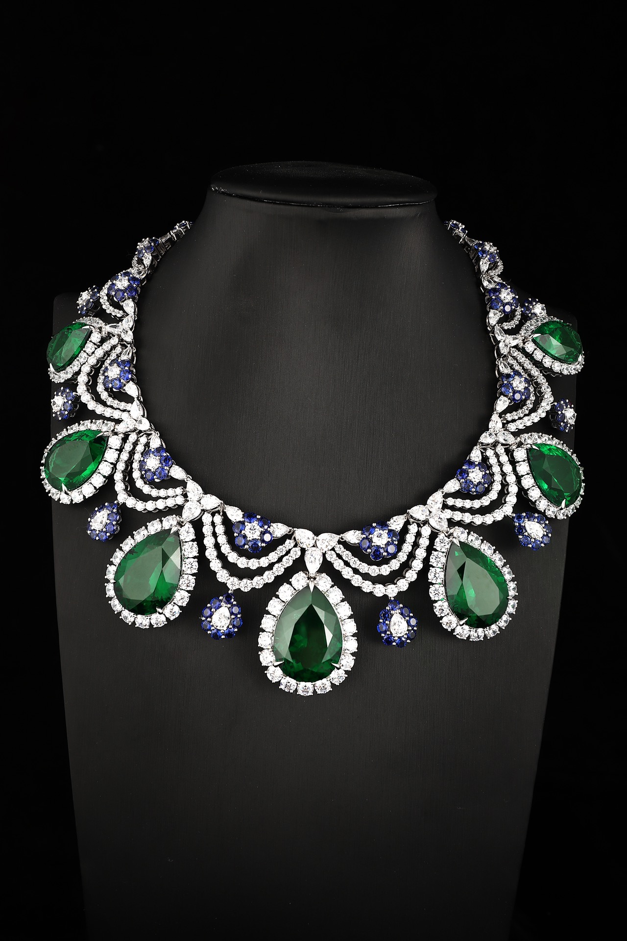 Emerald and Sapphire Statement Necklace