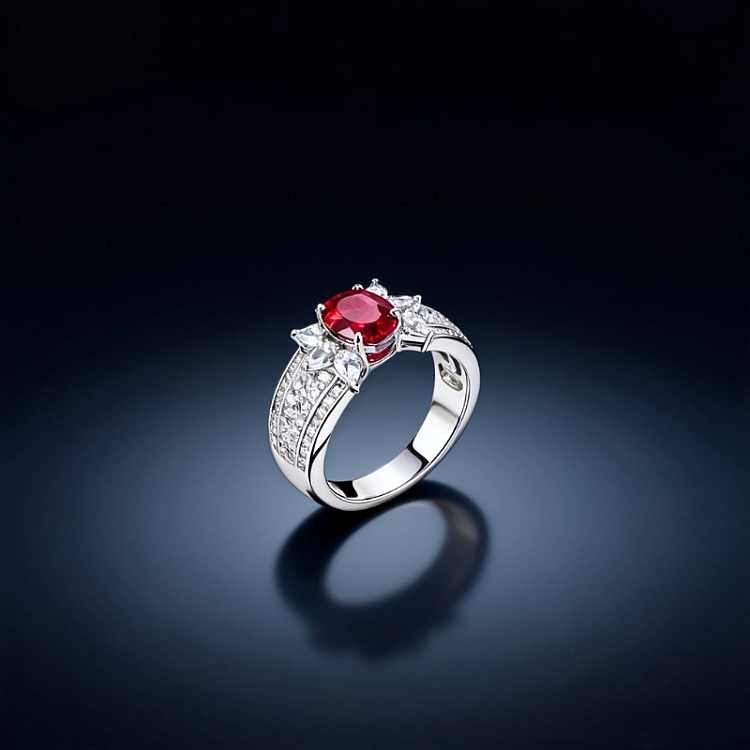 Ruby and Diamond Platinum Ring