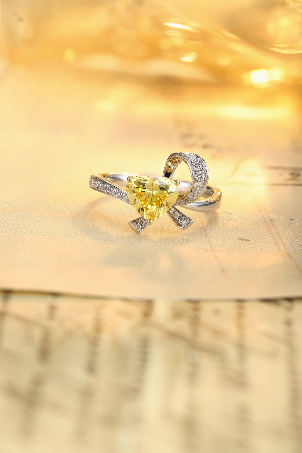 Elegant Yellow Diamond Ring