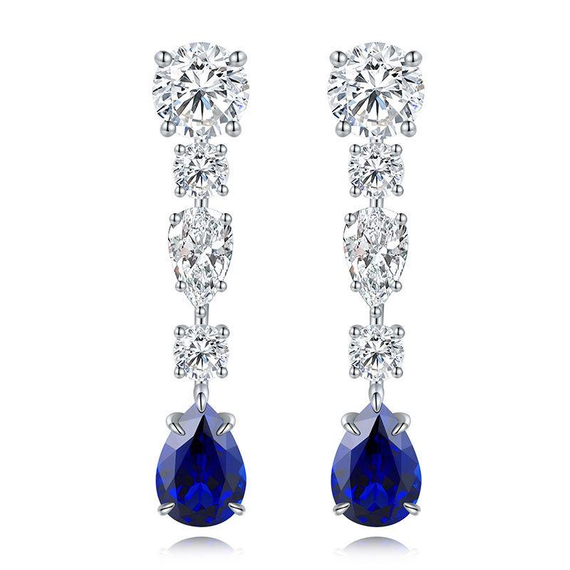 Elegant Sapphire and Diamond Drop Earrings